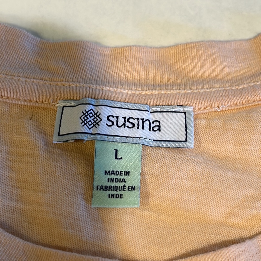 NWT Susina Tri Colored 100% Cotton Tee Size Large - Picture 8 of 12